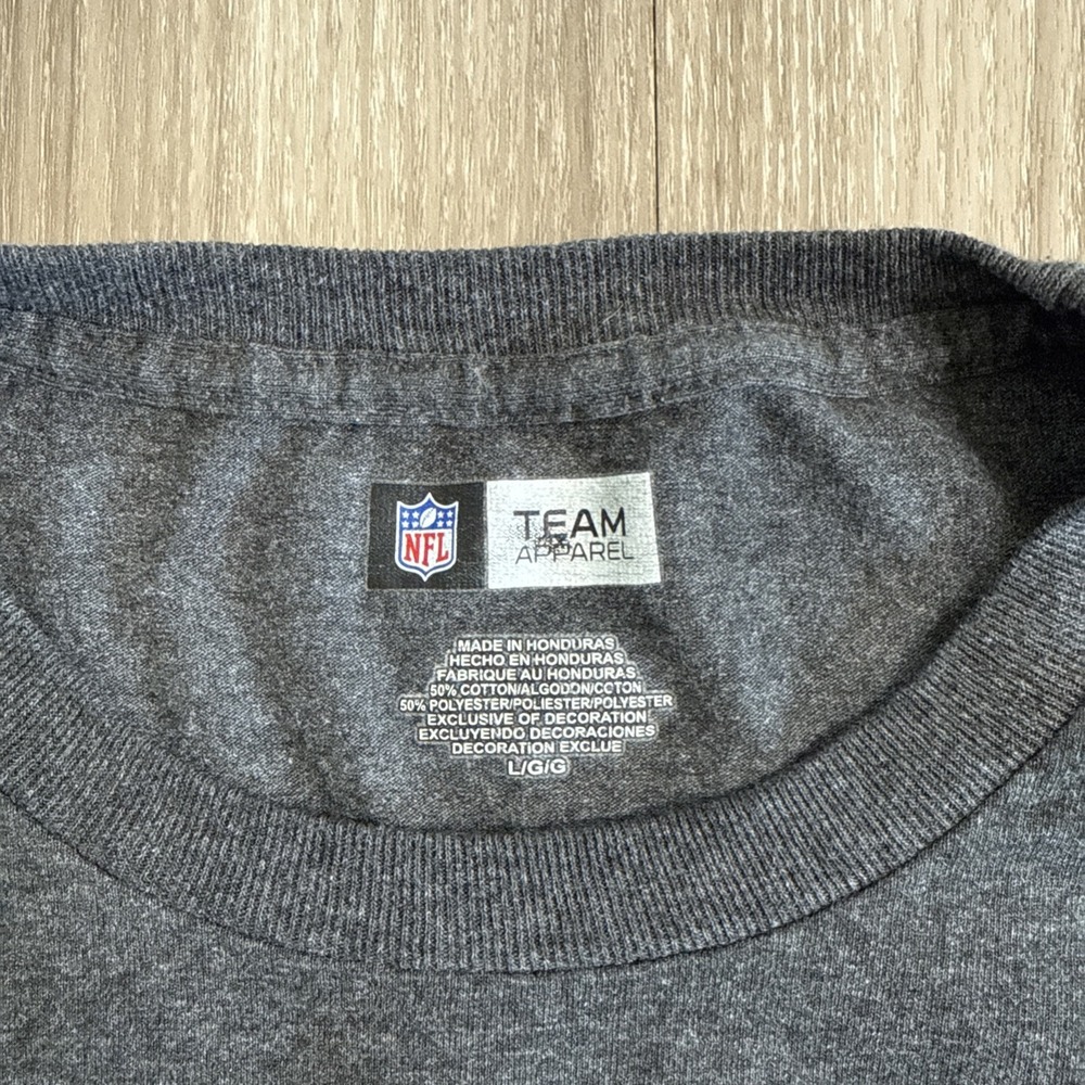 New England Patriots TShirt Mens Large Gray Long Sleeve NFL Team Apparel‎ - Picture 3 of 13